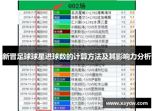 新晋足球球星进球数的计算方法及其影响力分析